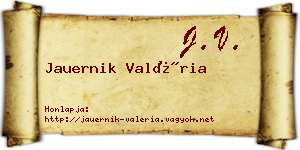 Jauernik Valéria névjegykártya